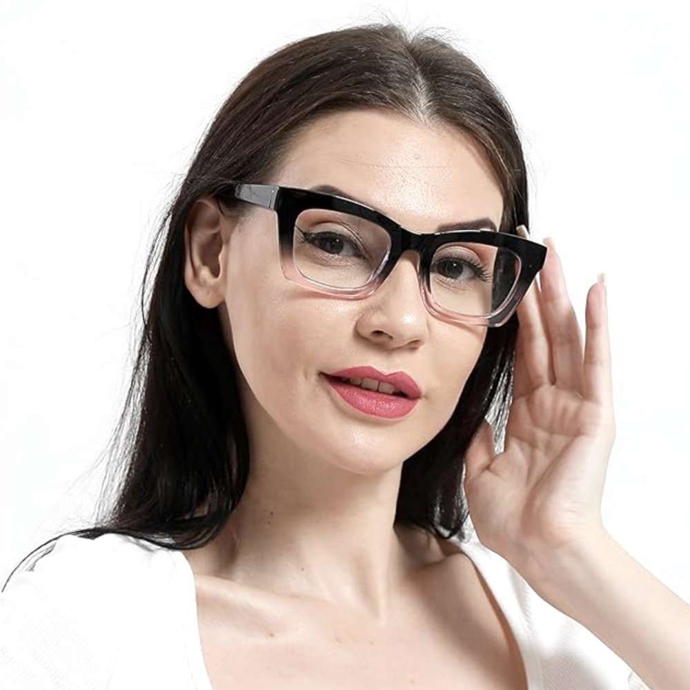 Black + Pink Wide Frame Readers 1.25